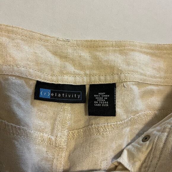 (r)elativity 100% linen capri's culottes pants 10P - Picture 3 of 6